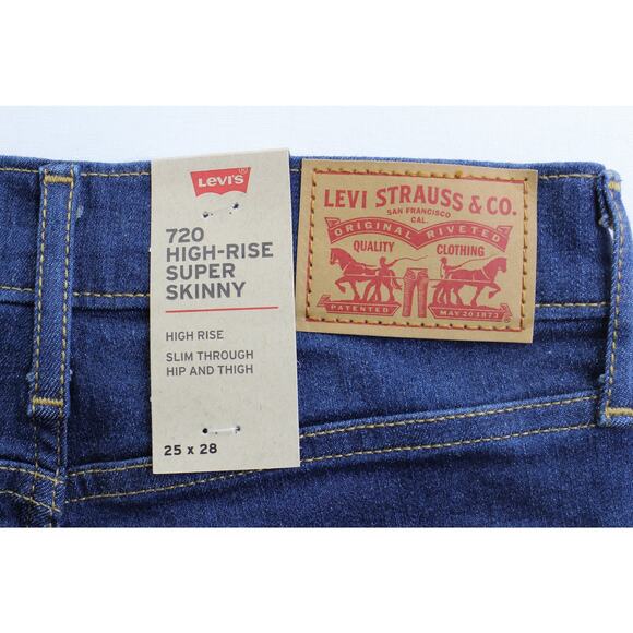 NWT Levis 720 high rise super skinny distressed jeans size 25 x 28 normcore - Picture 3 of 7
